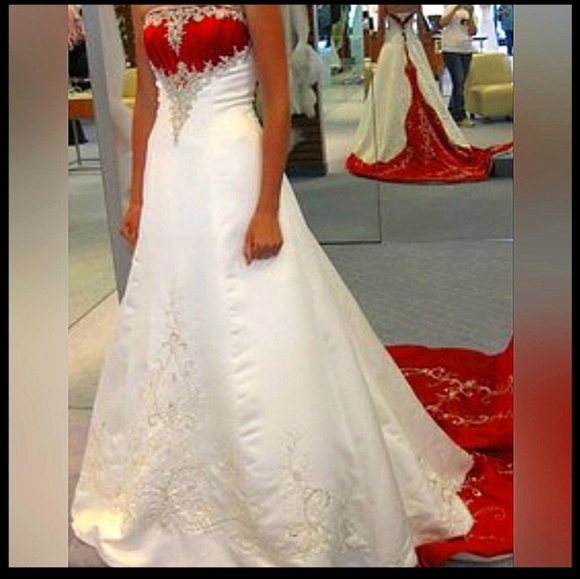 New!! TagsALFRED ANGELO BRIDAL RED SWEETHEARTS ROMANTIC BEADED A LINE DRESS Sz 6 - Picture 1 of 17